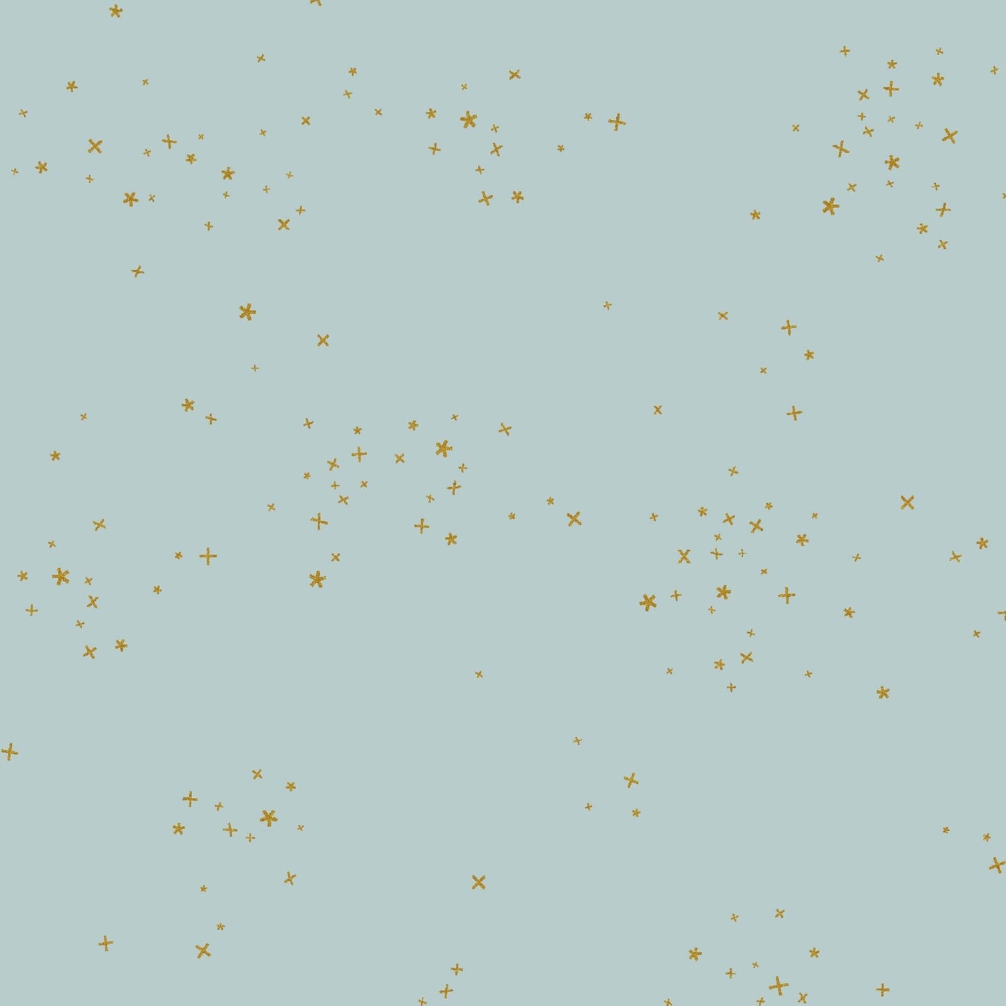 Freckles Ice Blue METALLIC Gold Cotton + Steel Basics Quilters Cotton Cont. Yardage Fabric Fetish