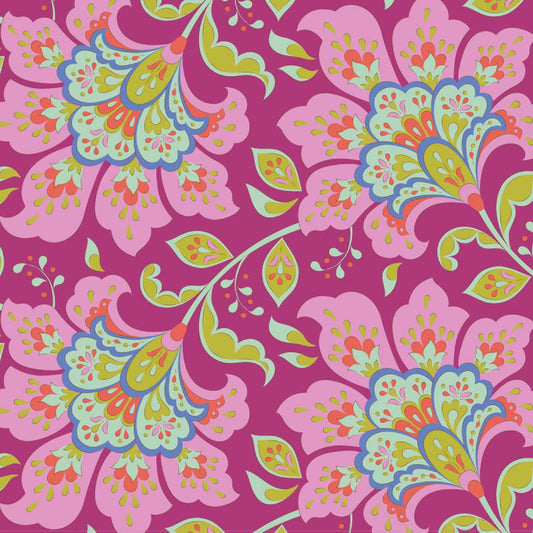 Flowermarket Plum Bloomsville Tilda Fabric Tone Finnanger 100% Quilters Cotton Fabric Fetish