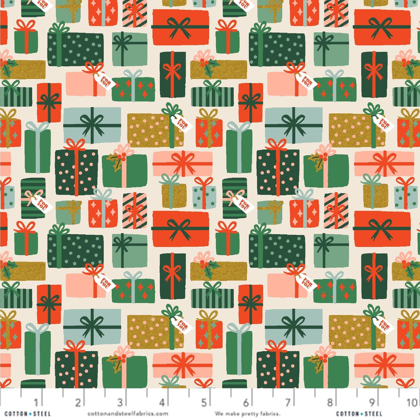 Holiday Gifts Cream METALLIC RP615 CR1M Holiday Classics ll Anna Bond Rifle Paper Co Basics Cotton + Steel Fabric Fetish
