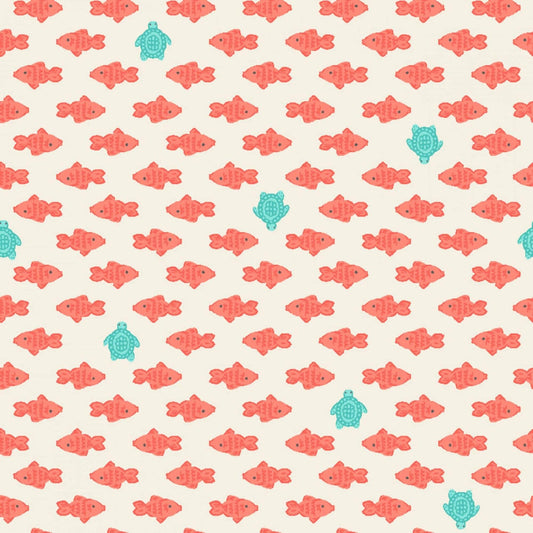 Go Your Own Way Coral Wave the Sea RJR Fabrics Quilters Cotton Fabric Fetish