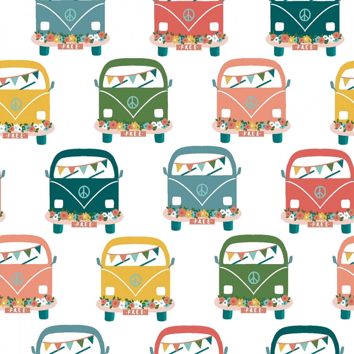 Peace Love Travel White Live Your Adventure Louise Allen 3 Wishes Fabric 100% Quilters Cotton Fabric Fetish
