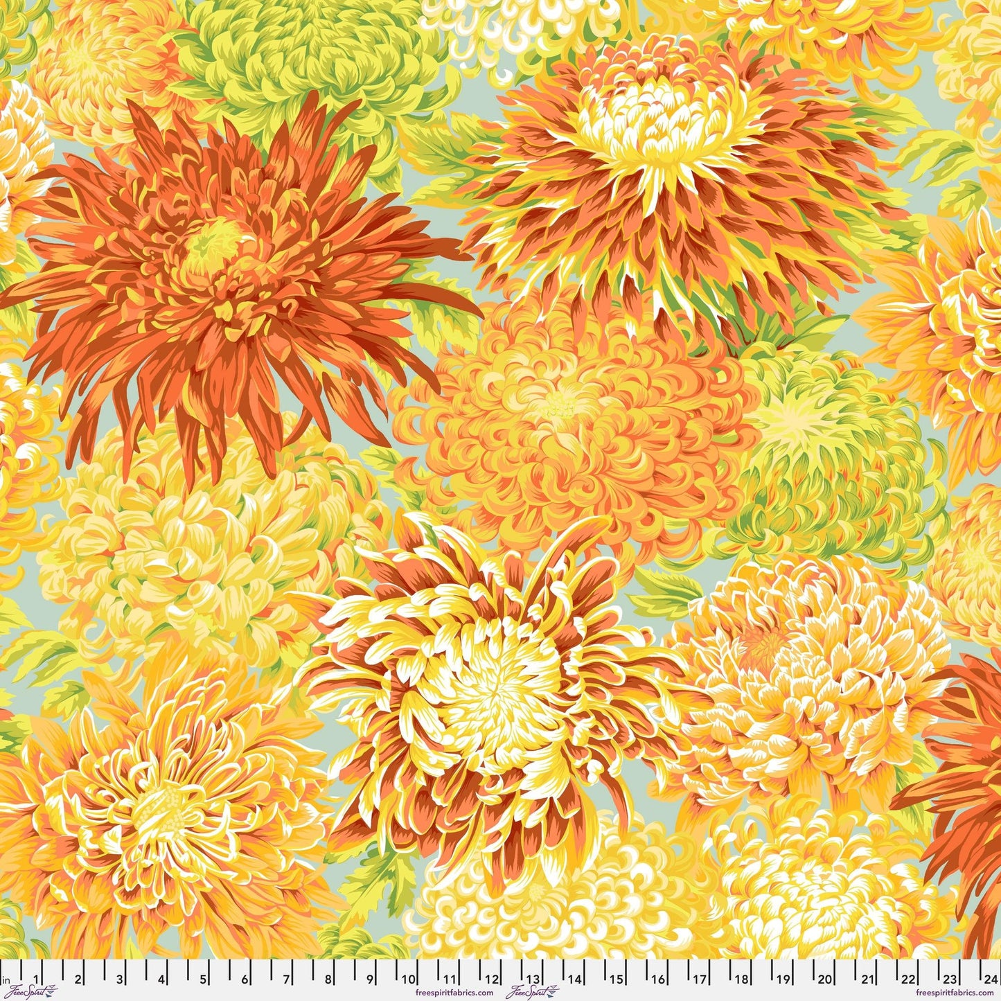Japanese Chrysanthemum Yellow Philip Jacobs Kaffe Fassett Collective PWPJ041 Fabric Fetish