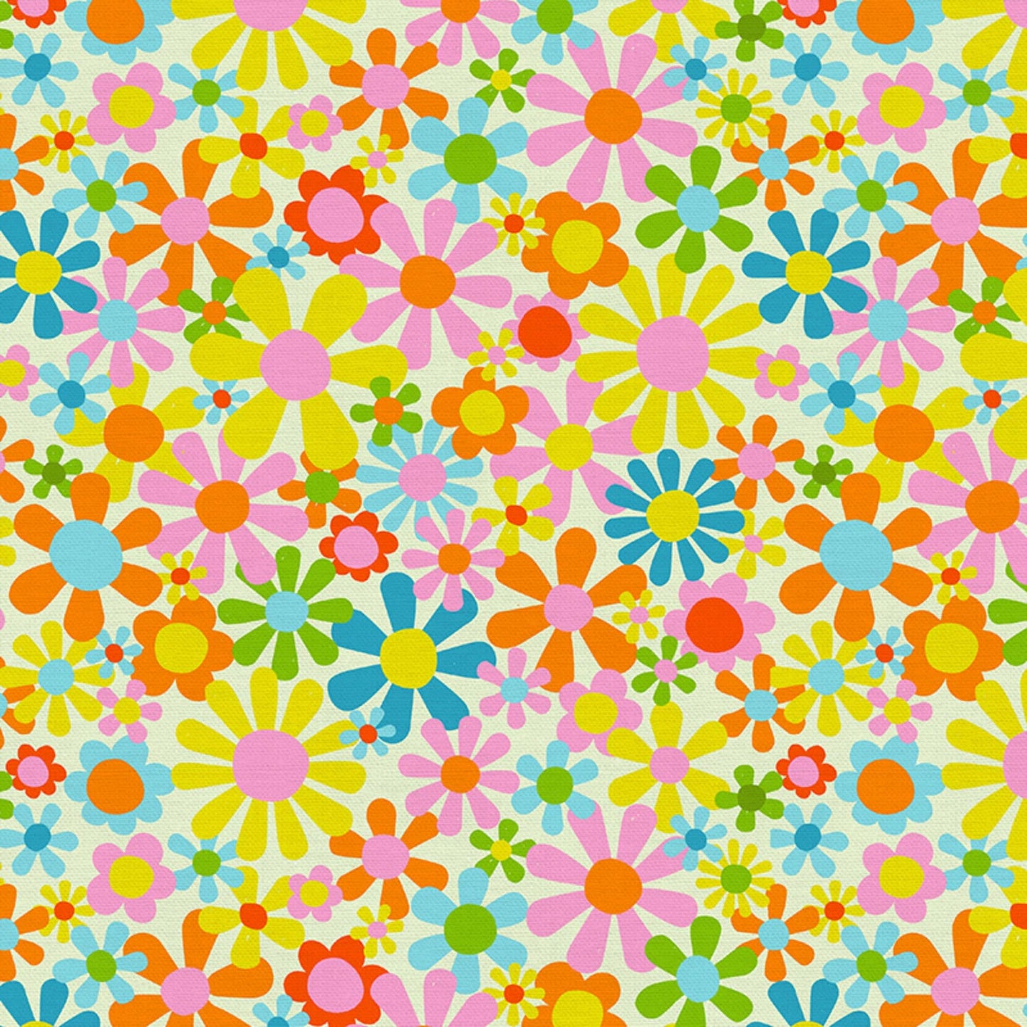 Flowers Multi Drivin' Down 9 Lysa Flower Paintbrush Studio Fabric 100% Quilters Cotton Fabric Fetish