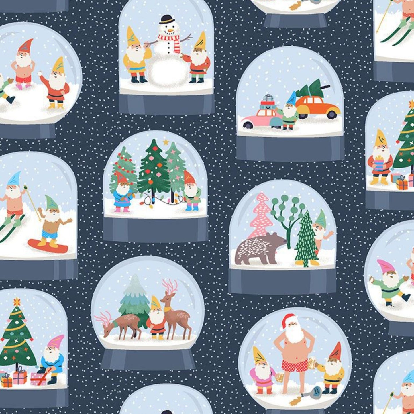 Hangin' with My Gnomies Moonlight Dear Stella Fabric Quilters Cotton Fabric Fetish