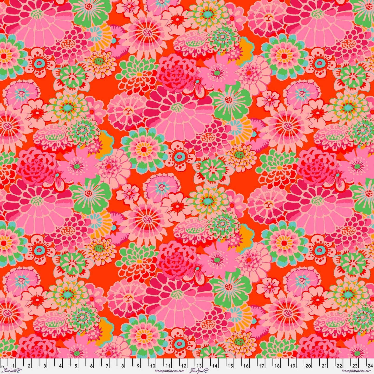 Asian Circles Tomato August 2023 Kaffe Fassett Collective 100% Quilters Cotton Fabric Fetish