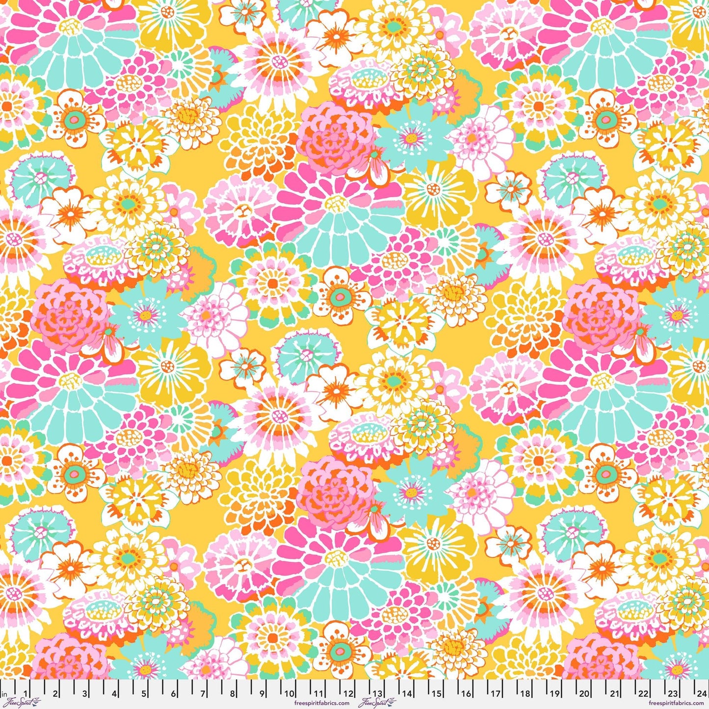 Asian Circles Yellow August 2023 Kaffe Fassett Collective 100% Quilters Cotton Fabric Fetish