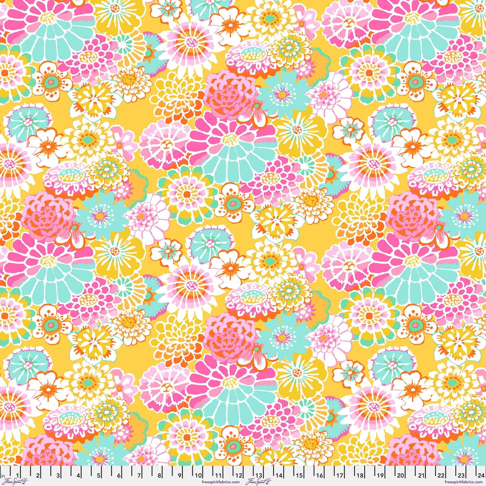 Asian Circles Yellow August 2023 Kaffe Fassett Collective 100% Quilters Cotton Fabric Fetish
