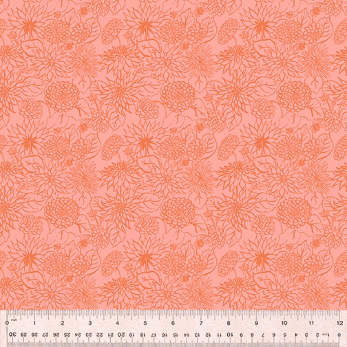 Dahlia Dream Petal ORGANIC In the Garden Jennifer Moore Windham Fabrics Organic Quilters Cotton Fabric Fetish