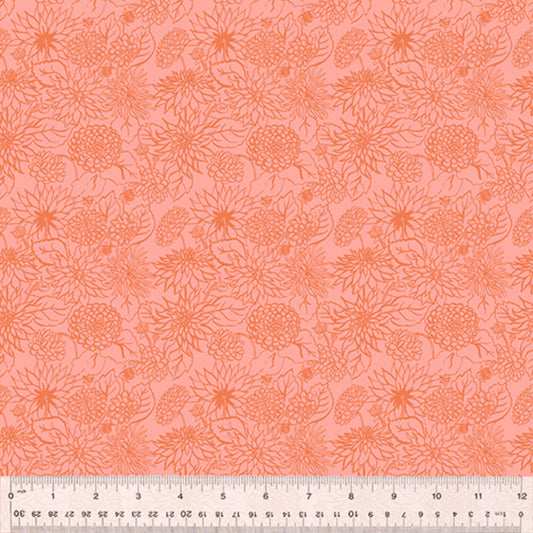 Dahlia Dream Petal ORGANIC In the Garden Jennifer Moore Windham Fabrics Organic Quilters Cotton Fabric Fetish