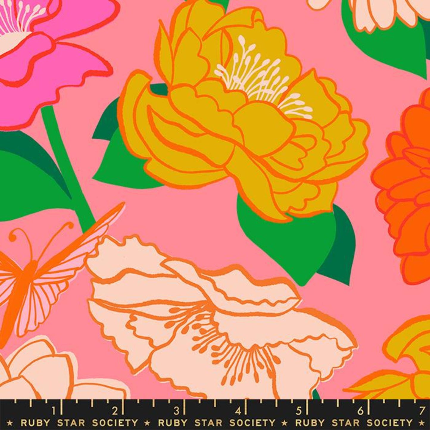 Floral Florals Sorbet Flowerland Melody Miller Ruby Star Society Fabric Moda 100% Quilters Cotton RS0067 13 Fabric Fetish