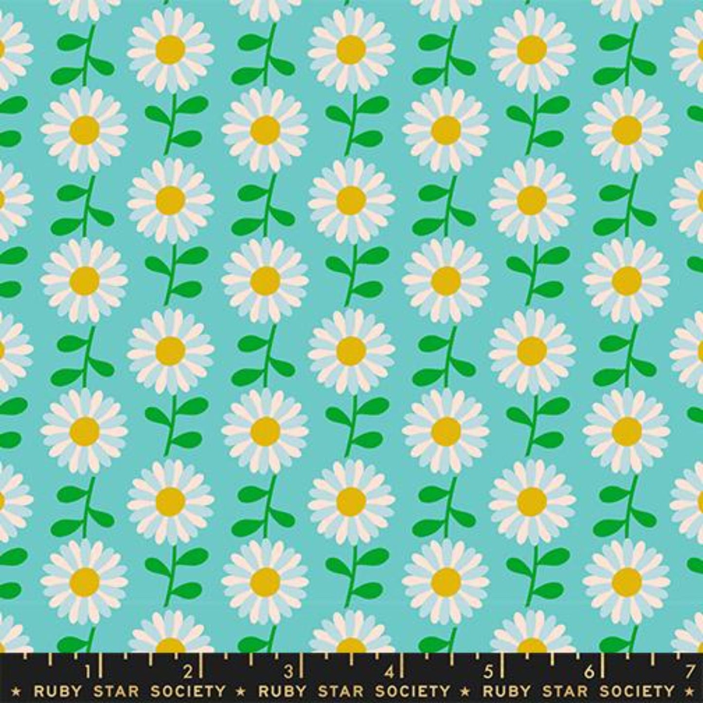 Retro Daisy Turquoise Flowerland by Melody Miller for Ruby Star Society and Moda Fabrics 100% Quilters Cotton RS0074 14 Fabric Fetish