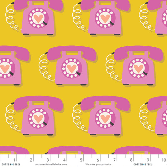 Speed Dial Mustard METALLIC East Coast by Megan Kampa for Cotton + Steel Fabrics Quilters Cotton MK103 MU2M Fabric Fetish