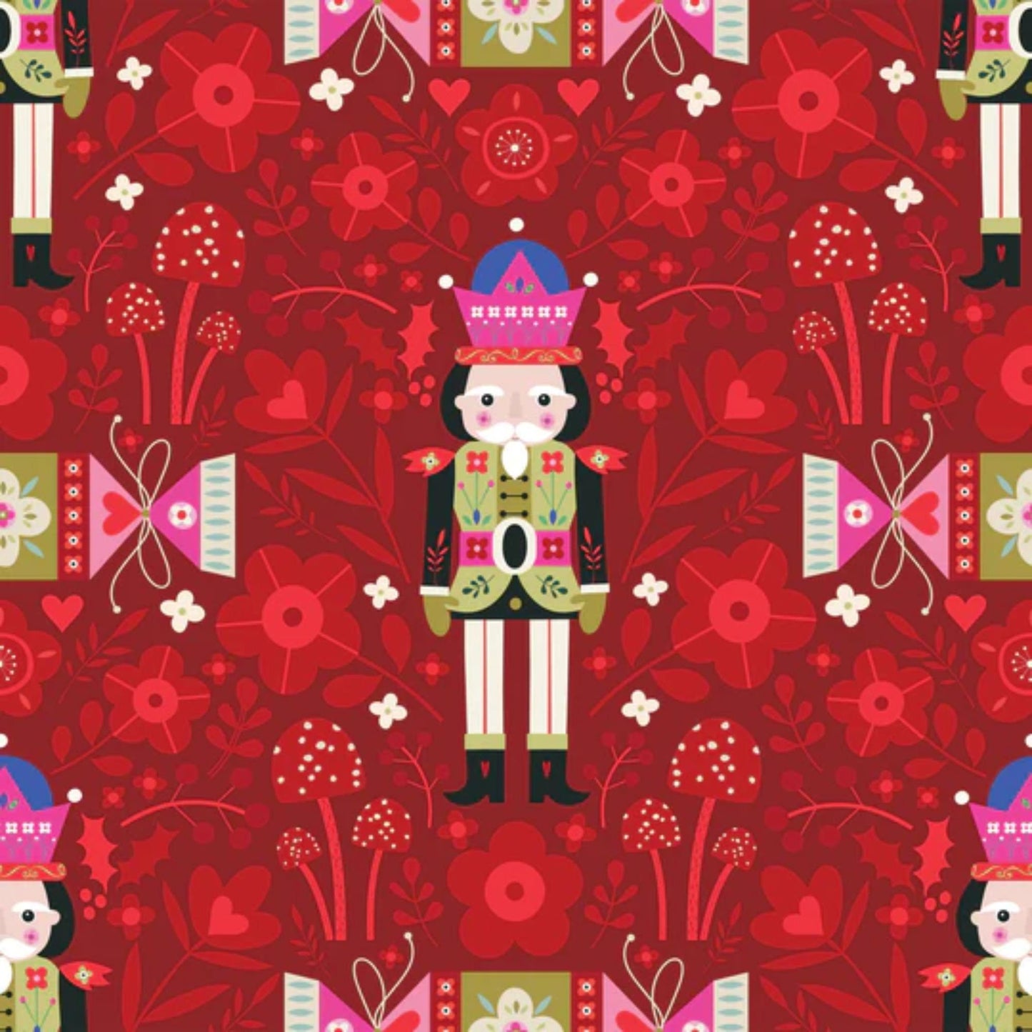 Nordic Nutcracker Nordic Noel Bee Brown Dashwood Studio Quilters Cotton NORD2323 Fabric Fetish