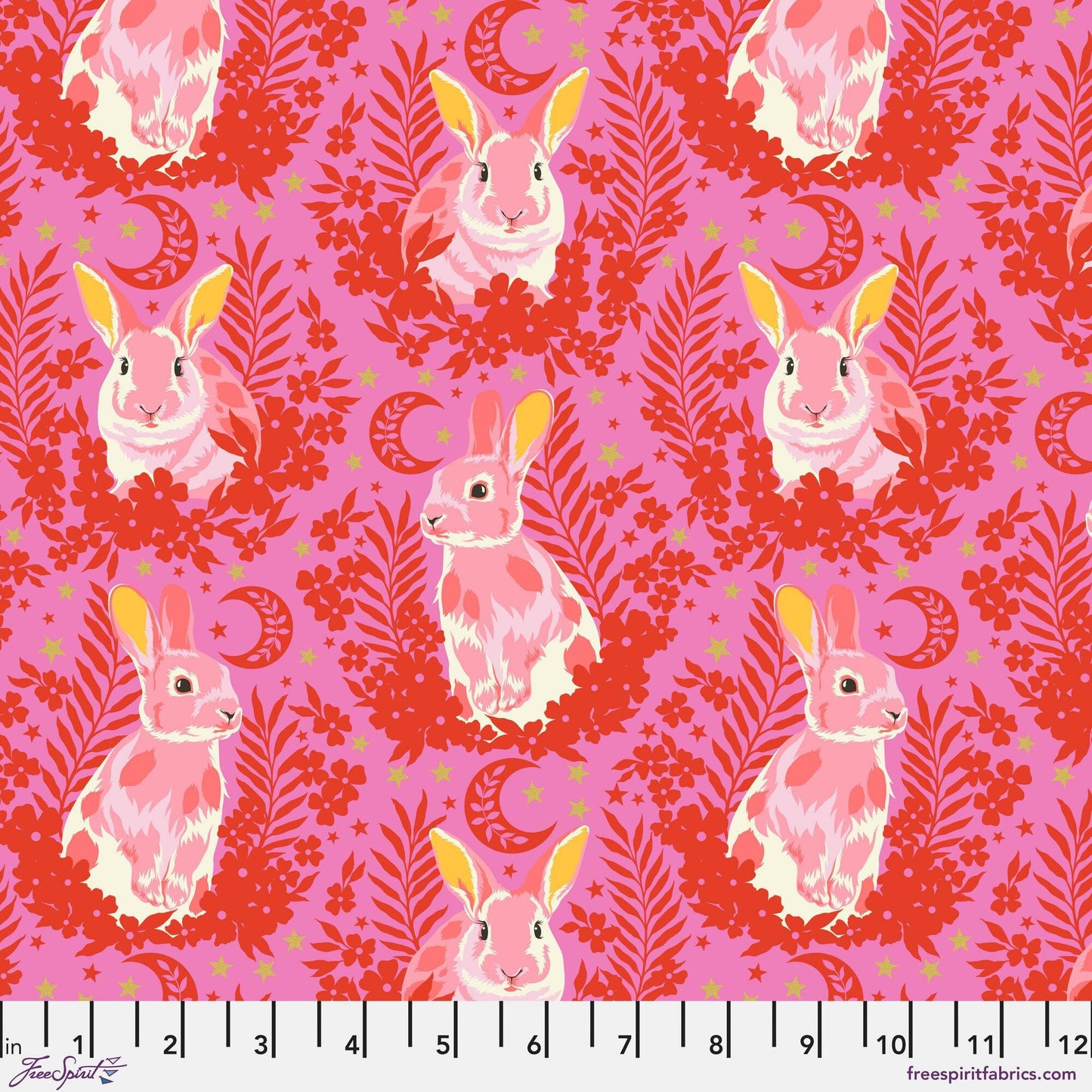 Hop to It Blossom Besties Tula Pink Gold METALLIC Freespirit Fabrics Fabric Fetish