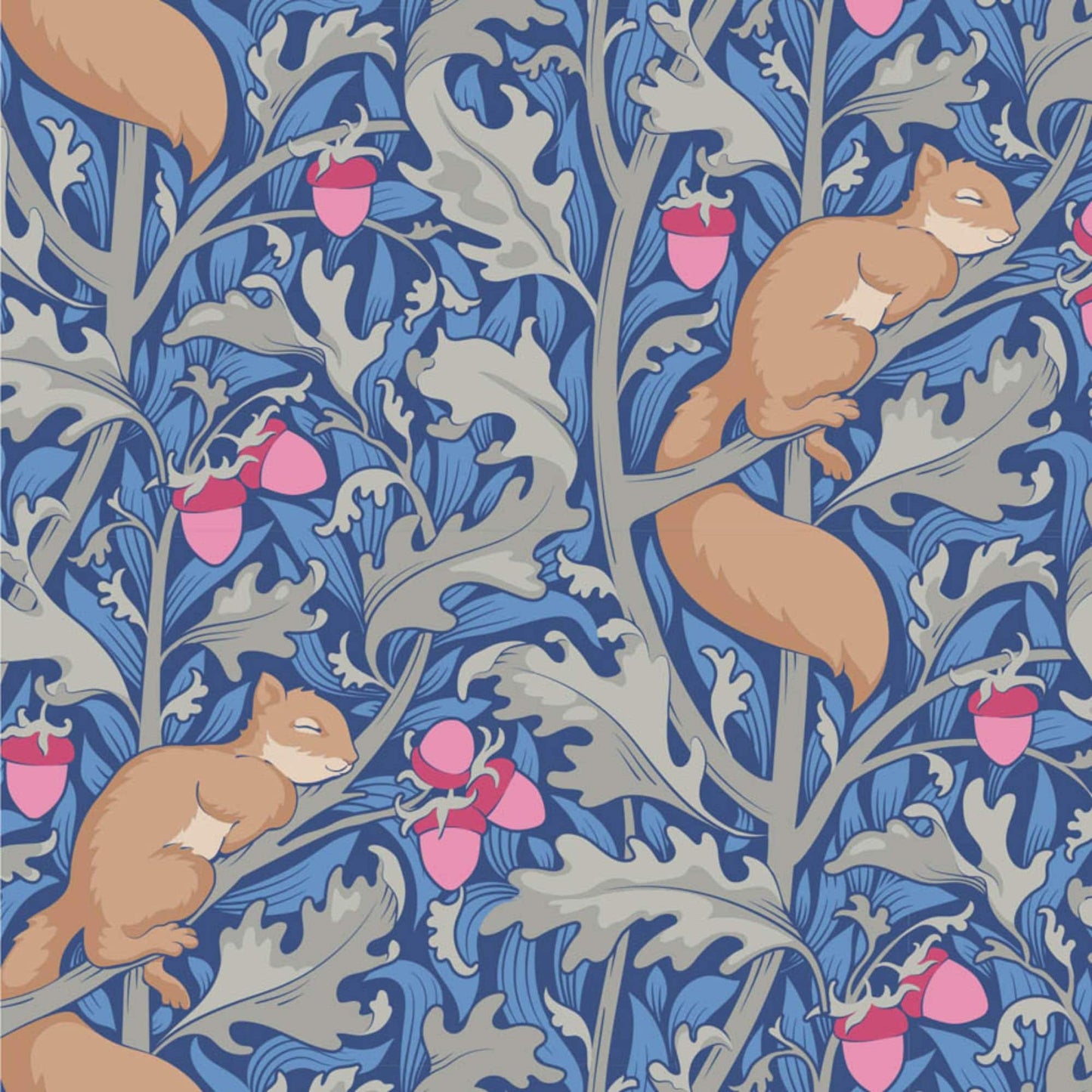 Squireldream Blue Hibernation Tilda Fabric Tone Finnanger 100% Quilters Cotton TIL100525 Fabric Fetish