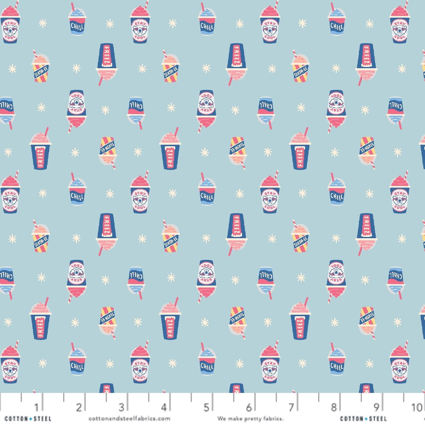 Brain Freeze Blizzard Mini Market Beth Gray Cotton + Steel Quilters Cotton Nostalgic Slushy Fabric Fetish