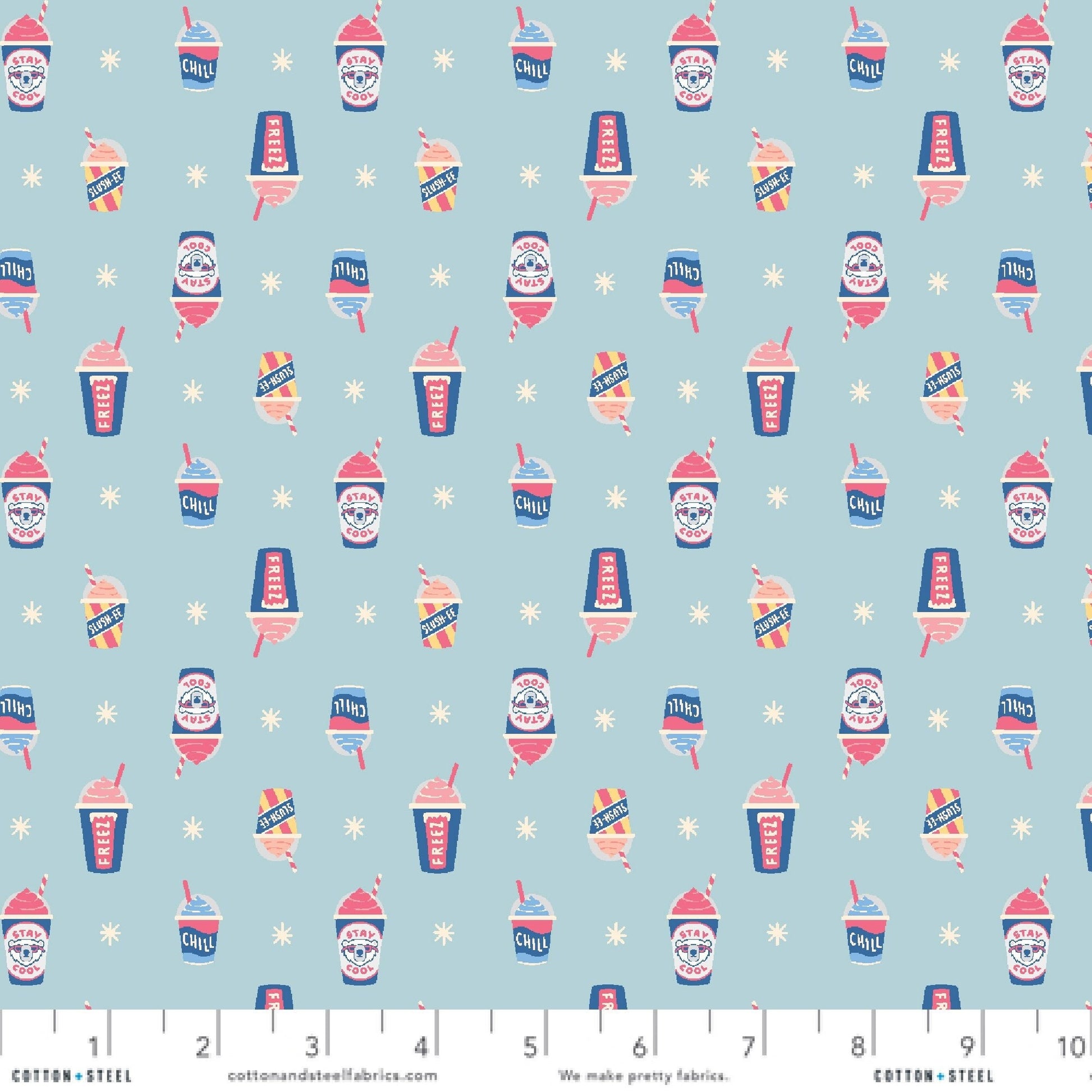 Brain Freeze Blizzard Mini Market Beth Gray Cotton + Steel Quilters Cotton Nostalgic Slushy Fabric Fetish
