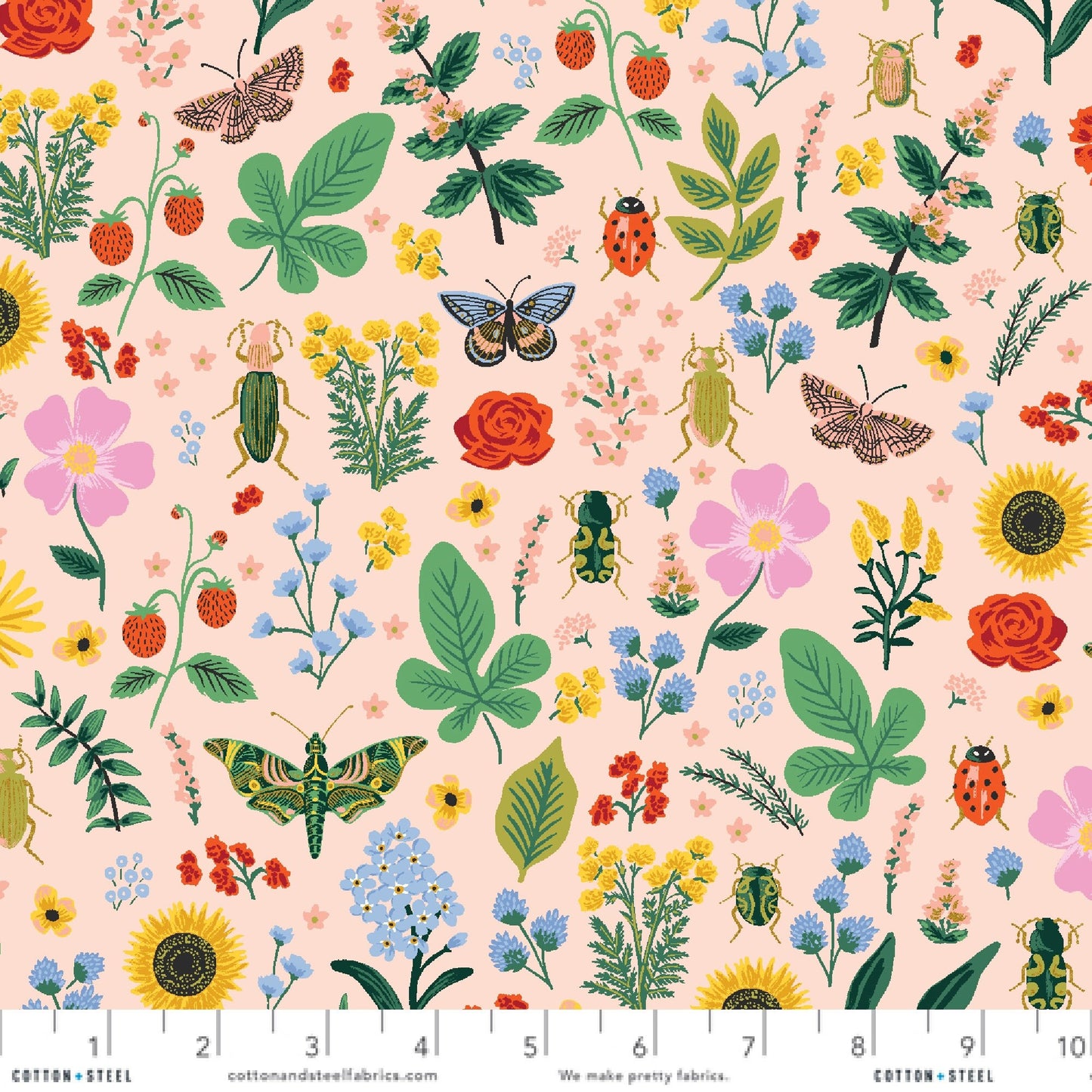 Curio Blush METALLIC Curio Anna Bond Rifle Paper Co Cotton + Steel 100% Quilters Cotton RP1106 BL2M Fabric Fetish