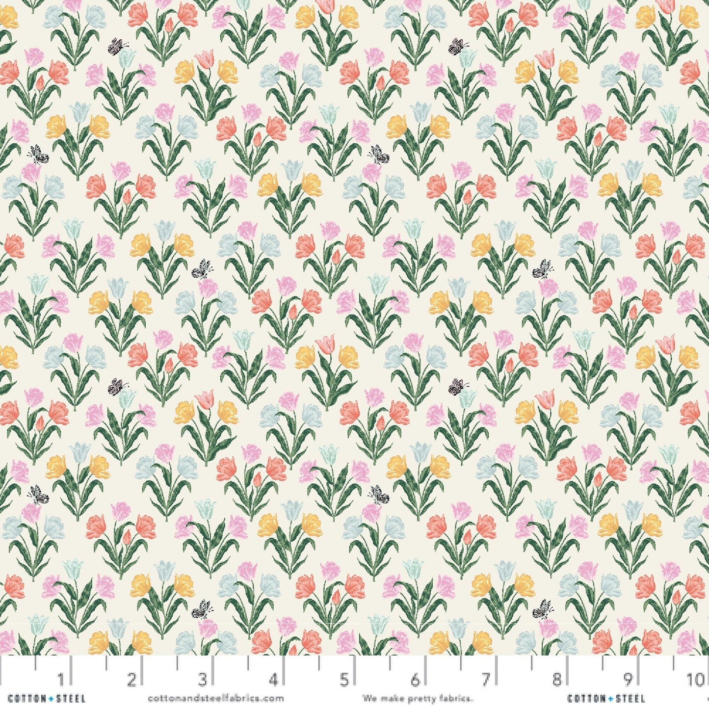 Tulips White Curio Anna Bond Rifle Paper Co Cotton + Steel 100% Quilters Cotton RP1107 WH3 Fabric Fetish