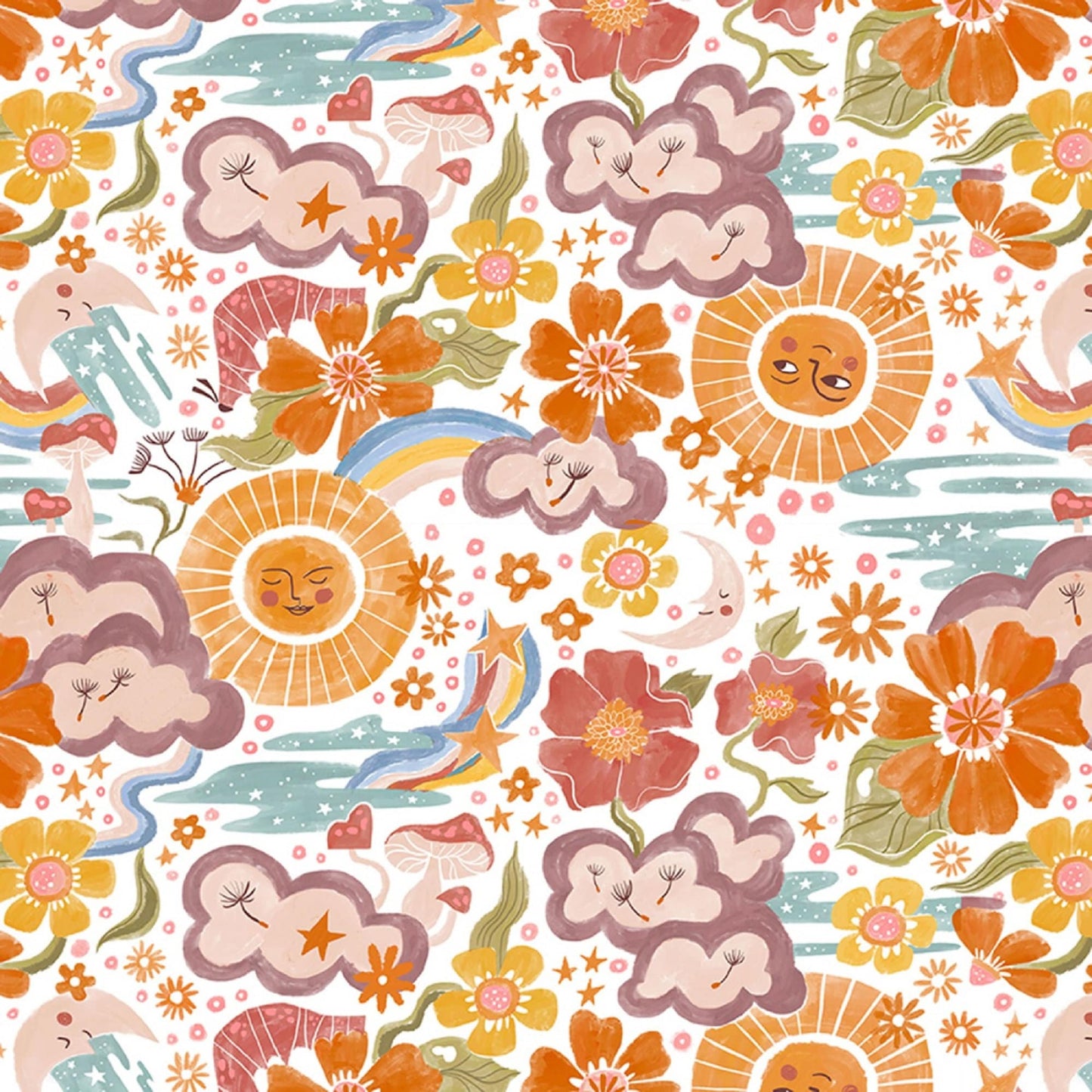 Shine On White Shine On Rae Ritchie Dear Stella Fabric STELLA DRR2677 Quilters Cotton Fabric Fetish