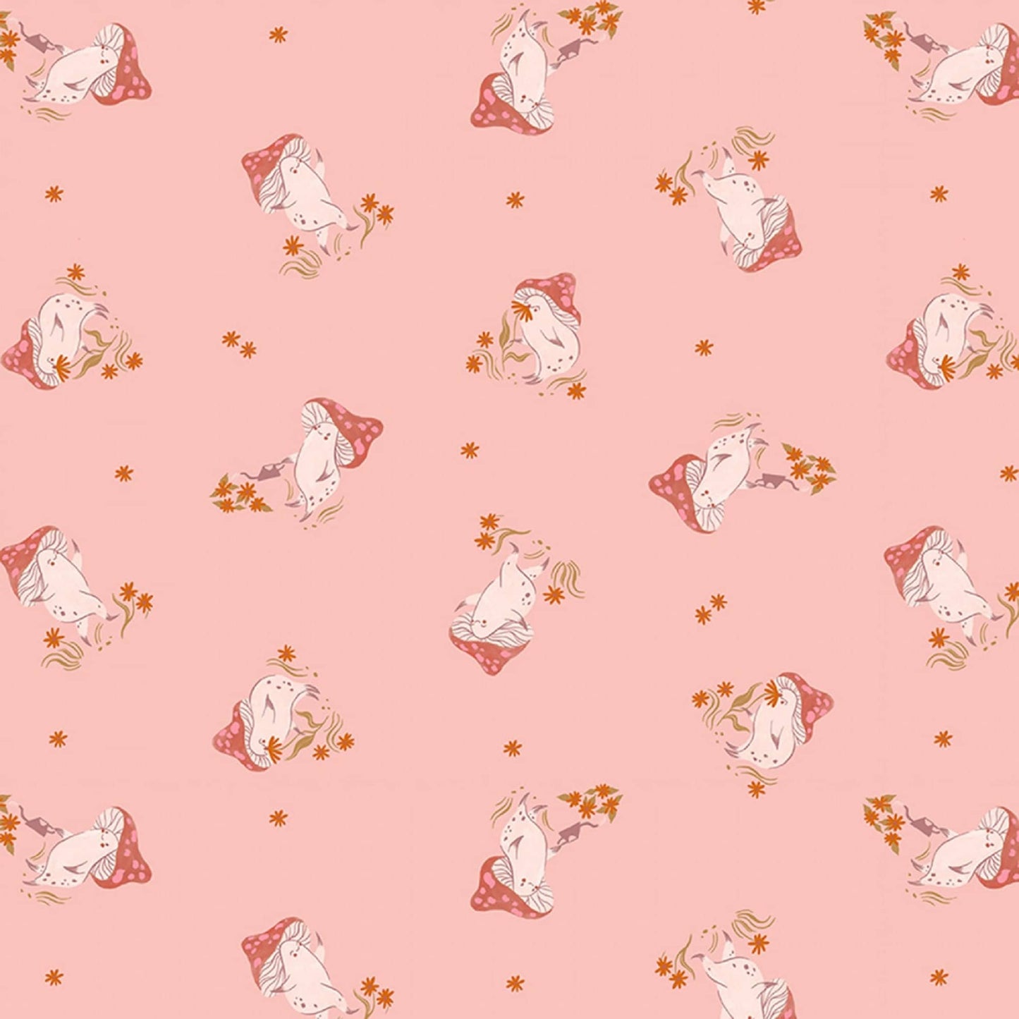 Mushrooms Pearl Shine On Rae Ritchie Dear Stella Fabric STELLA DRR2678 Quilters Cotton Fabric Fetish