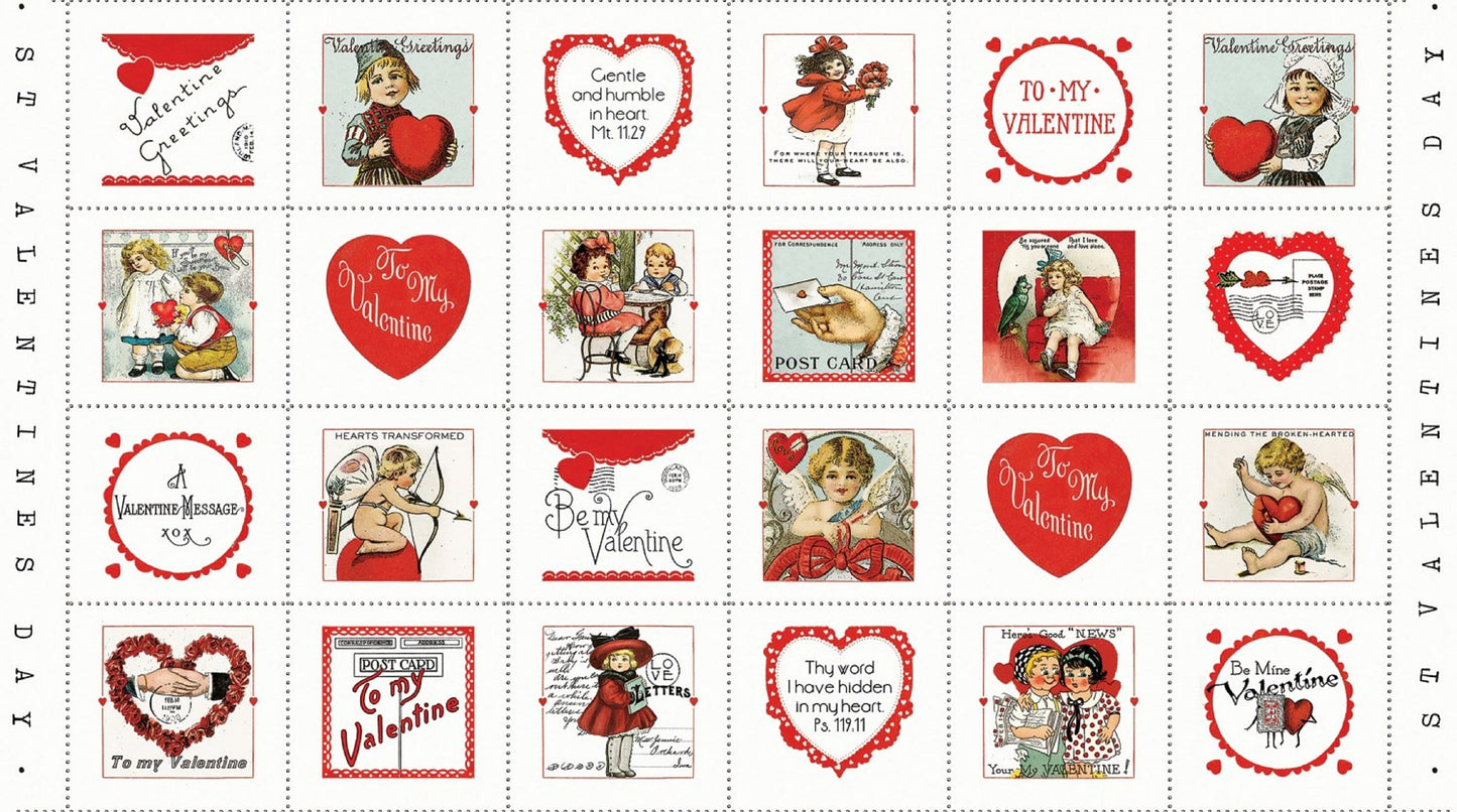 Valentine Greetings Patch 24 Inch PANEL All My Heart J Wecker Frisch Riley Blake Fabrics PD14131R PANEL Fabric Fetish