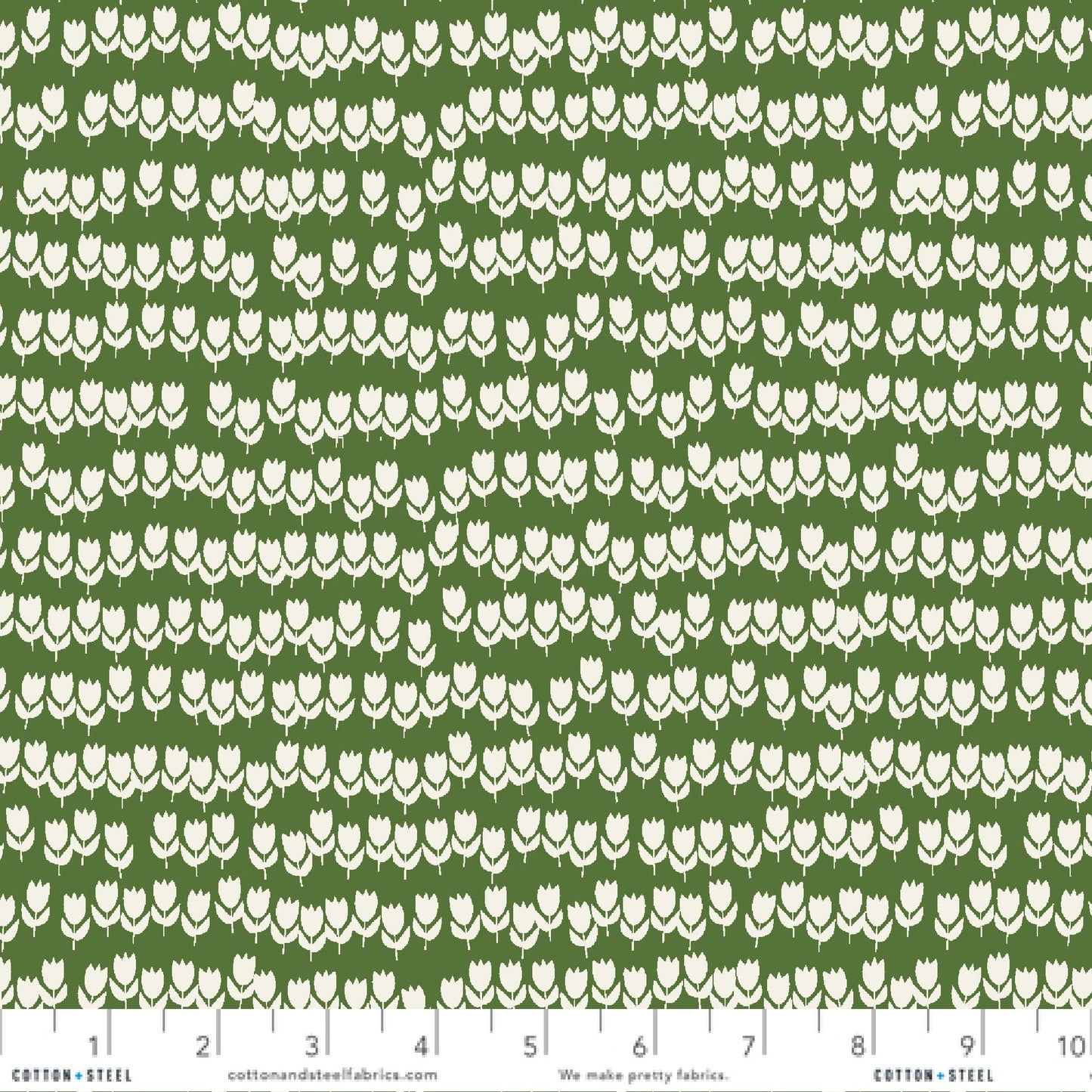 Tulips Green Meadow Rebekka Connelly Gathering In The Garden Cotton + Steel Quilters Cotton RC104 GM1 Fabric Fetish