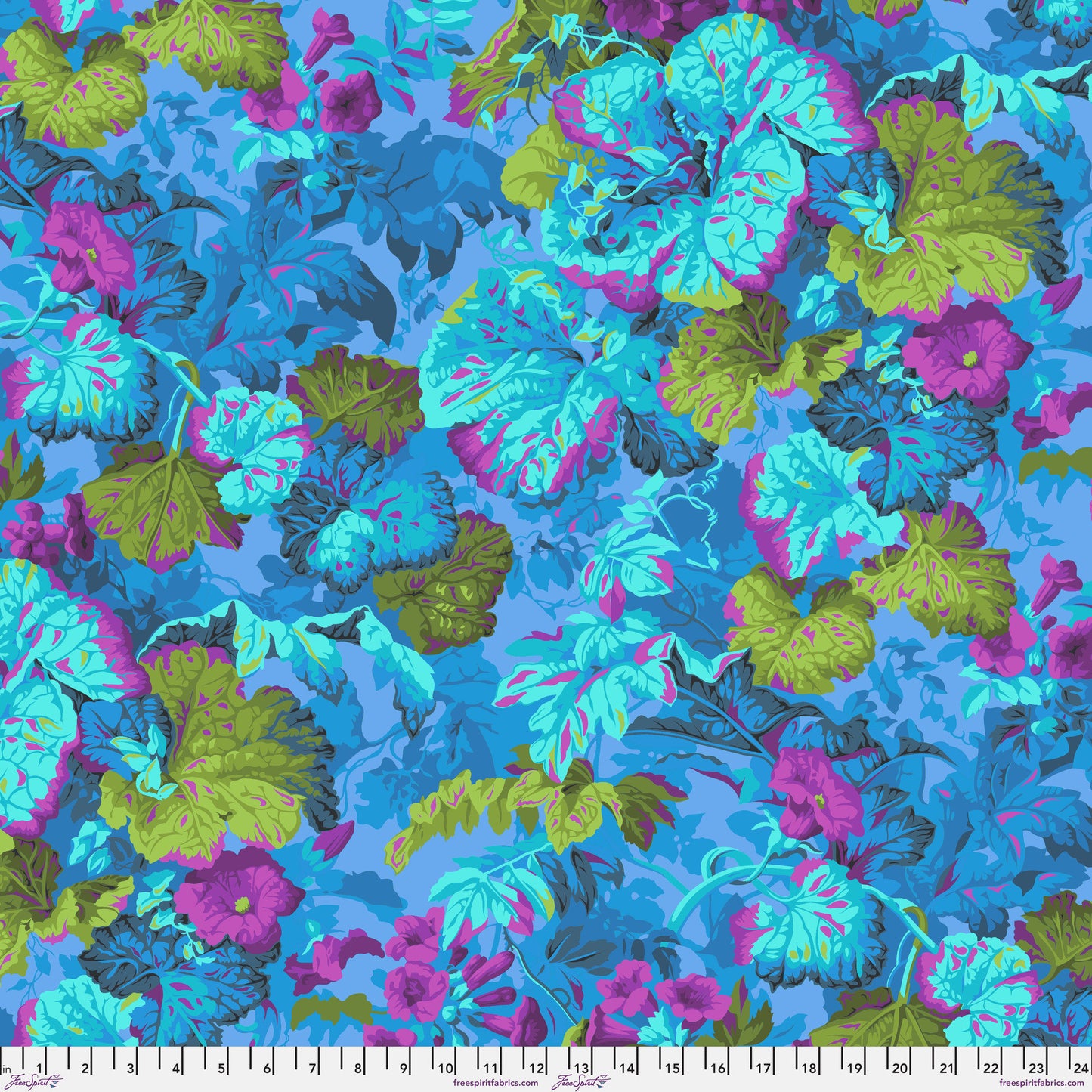 Grandiose Turquoise Vintage Kaffe Fassett Collective Philip Jacobs FreeSpirit Fabric PWPJ013 TURQUOISE Fabric Fetish