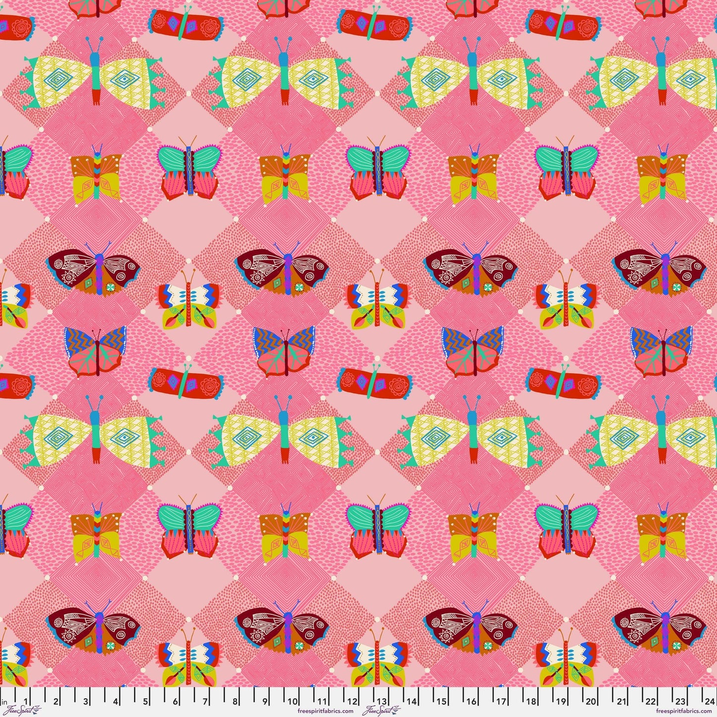 Harlequin Bubblegum Harmony Carolyn Gavin for Conservatory Craft Freespirit Fabric Quilters Cotton Fabric Fetish