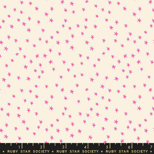 Starry MINI Neon Pink Starry Alexia Abegg Ruby Star Society Fabric Moda 100% Quilters Cotton RS4110 22 Fabric Fetish