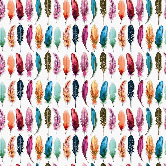 Feathers Multi Poppies and Plumes Lila Tueller Riley Blake Fabrics C14294 MULTI Fabric Fetish