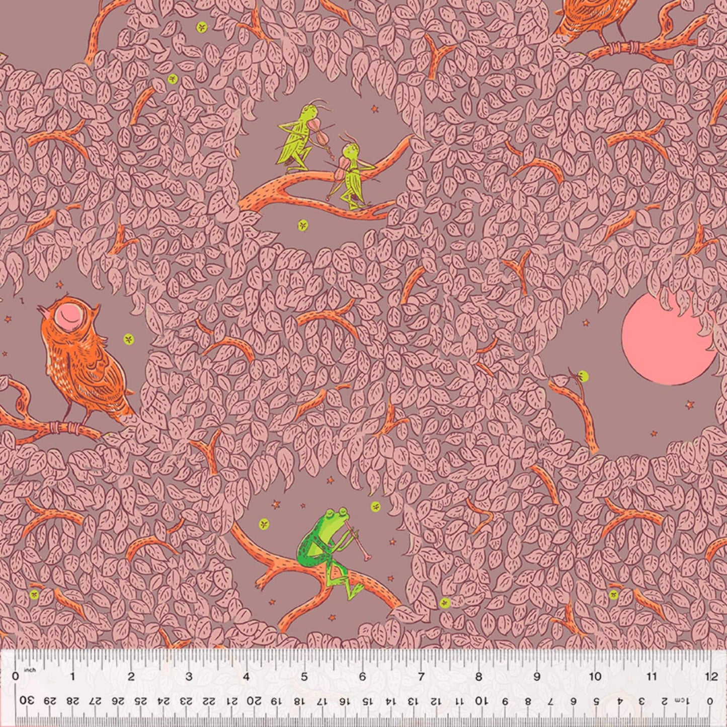 Night Music Mauve Forestburg Heather Ross Windham Fabrics Quilters Cotton 53846 6 Fabric Fetish