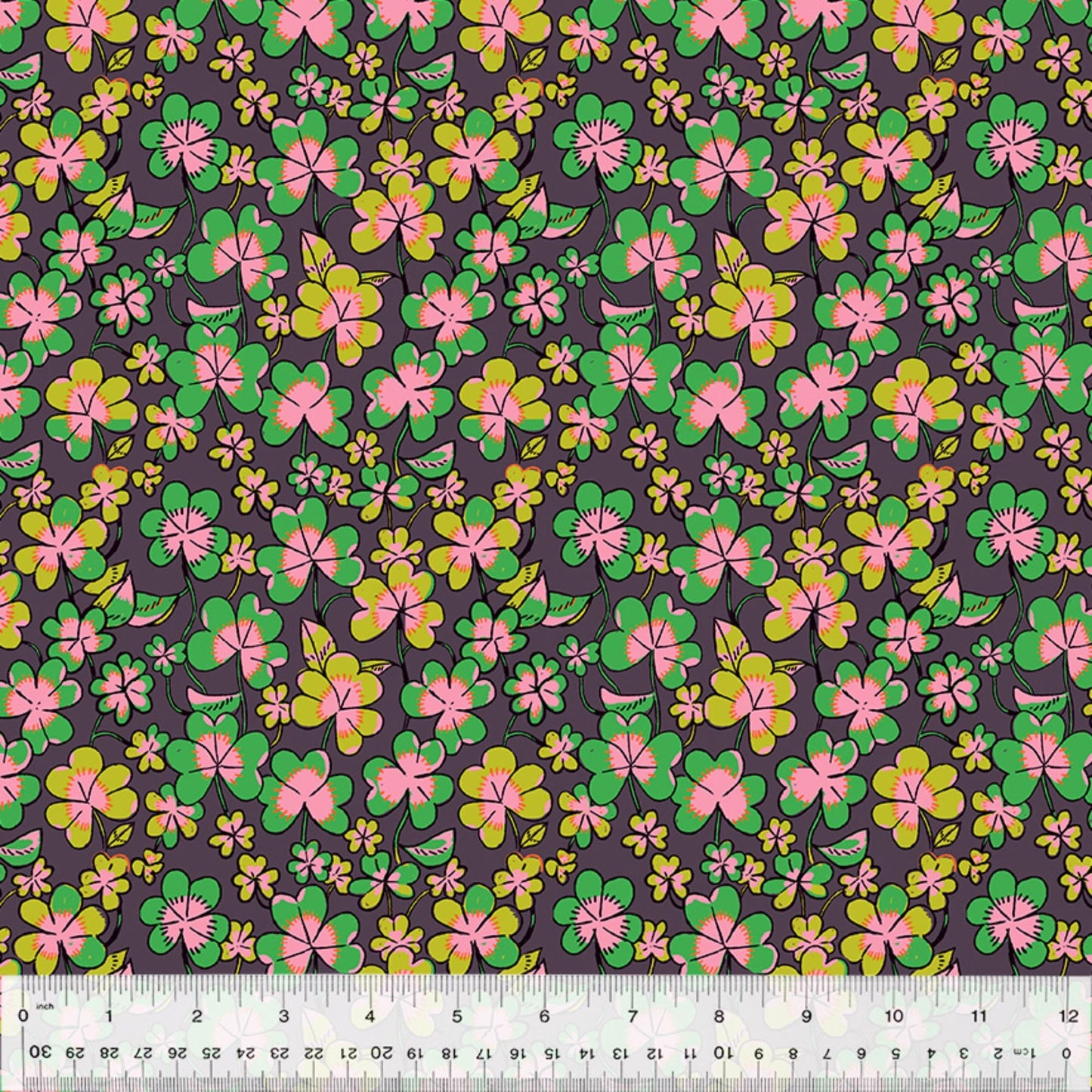 Clover Eggplant Forestburg Heather Ross Windham Fabrics Quilters Cotton 53847 9 Fabric Fetish