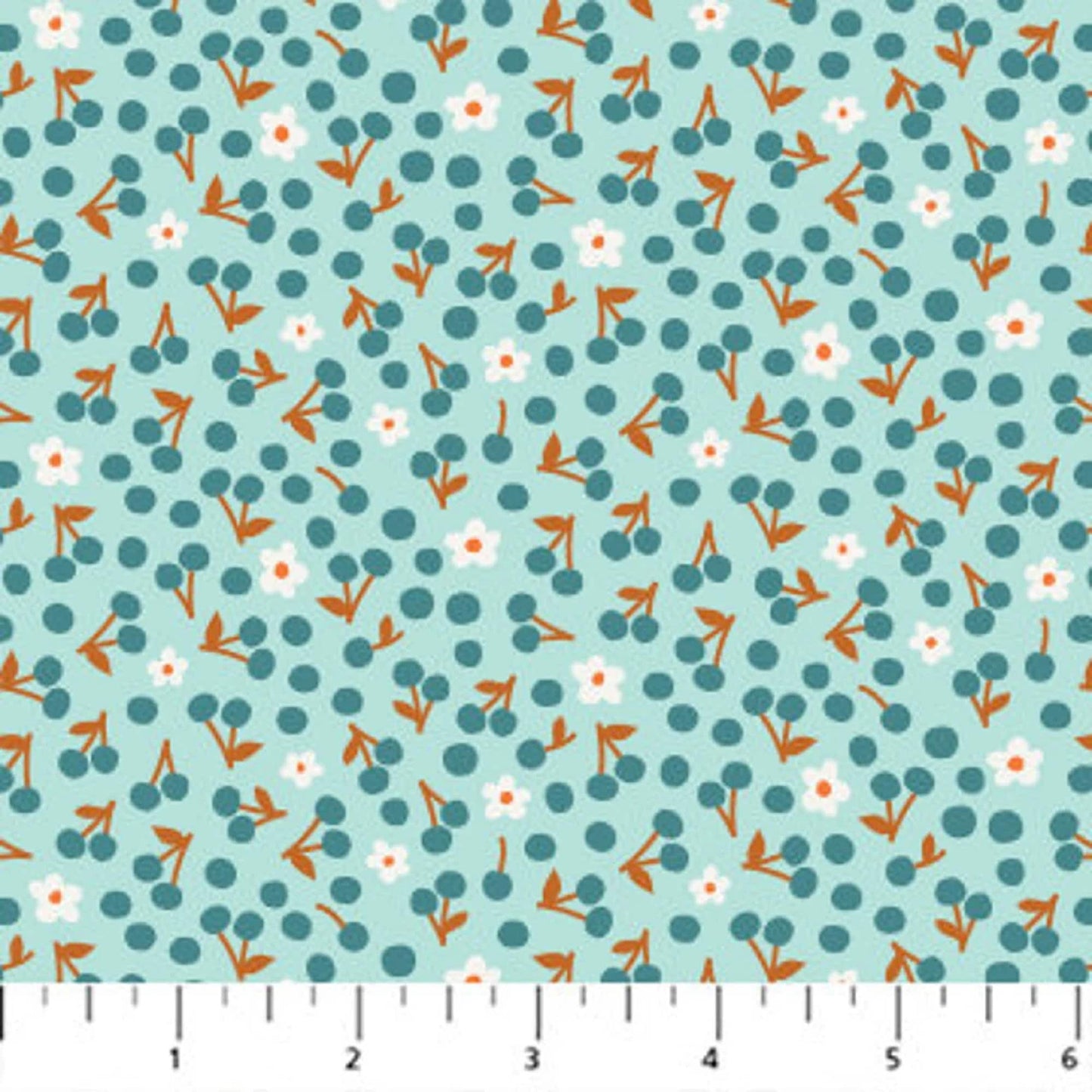 Berries Teal More Pie Figo Fabrics 100% Quilters Cotton Fabric Fetish