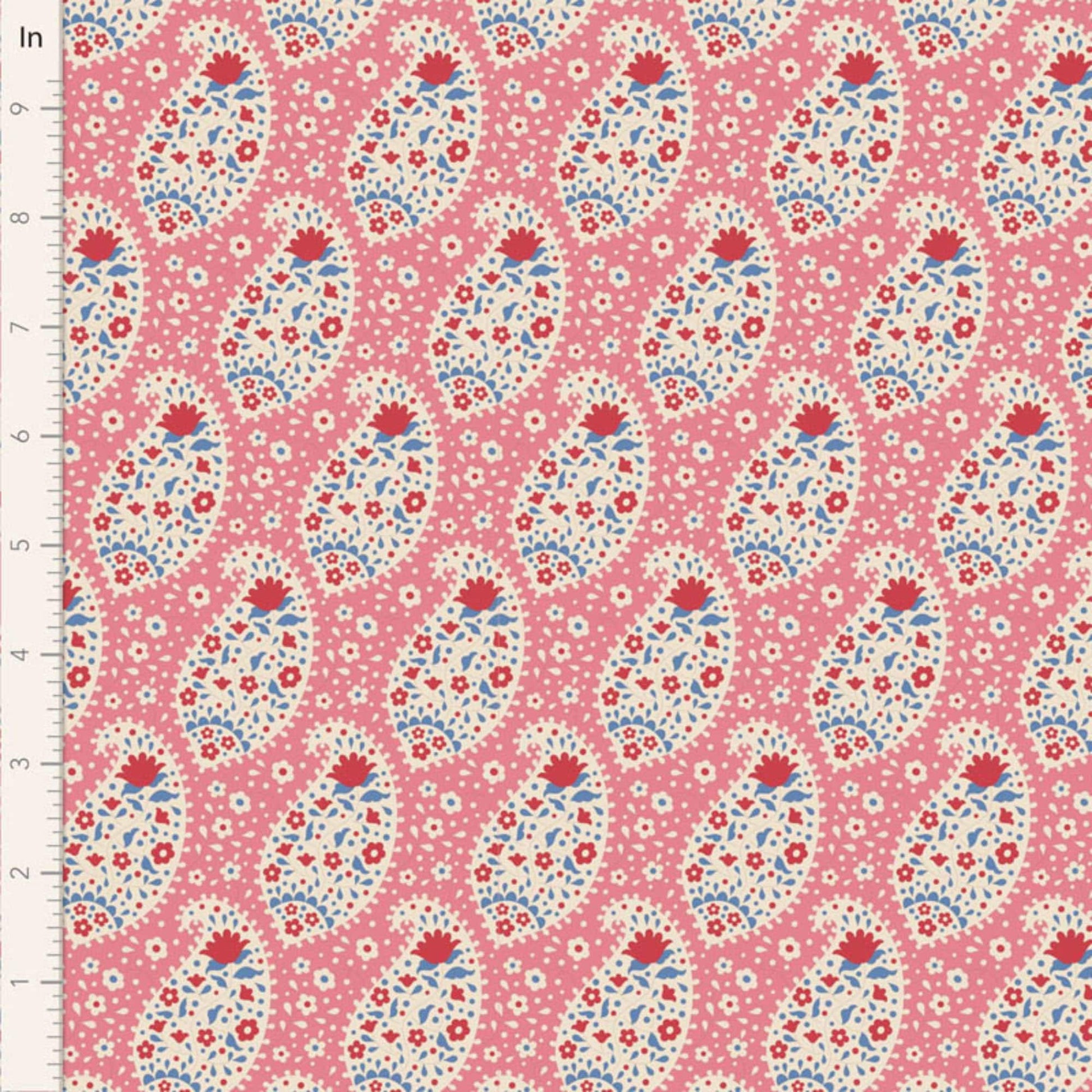 Teardrop Pink Jubilee Tilda Fabric Tone Finnanger 100% Quilters Cotton Fabric Fetish