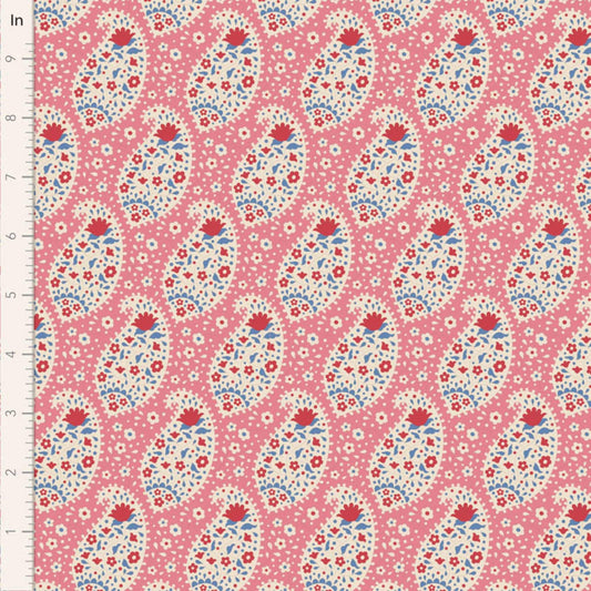 Teardrop Pink Jubilee Tilda Fabric Tone Finnanger 100% Quilters Cotton Fabric Fetish