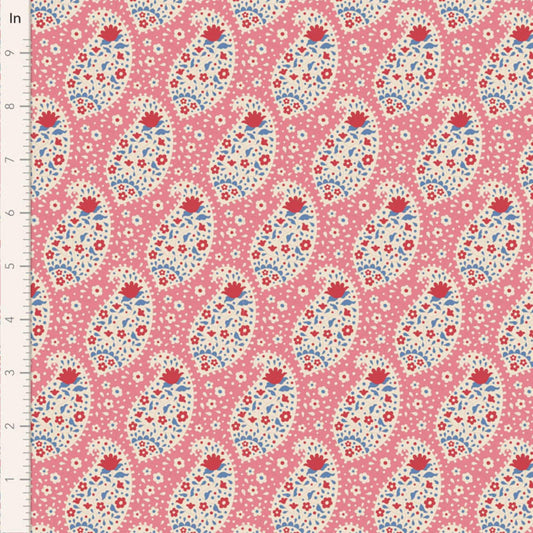 Teardrop Pink Jubilee Tilda Fabric Tone Finnanger 100% Quilters Cotton Fabric Fetish