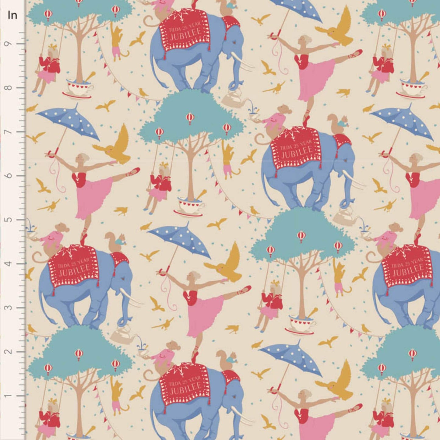 Circus Life Jubilee Creme Jubilee Tilda Fabric Tone Finnanger 100% Quilters Cotton Fabric Fetish