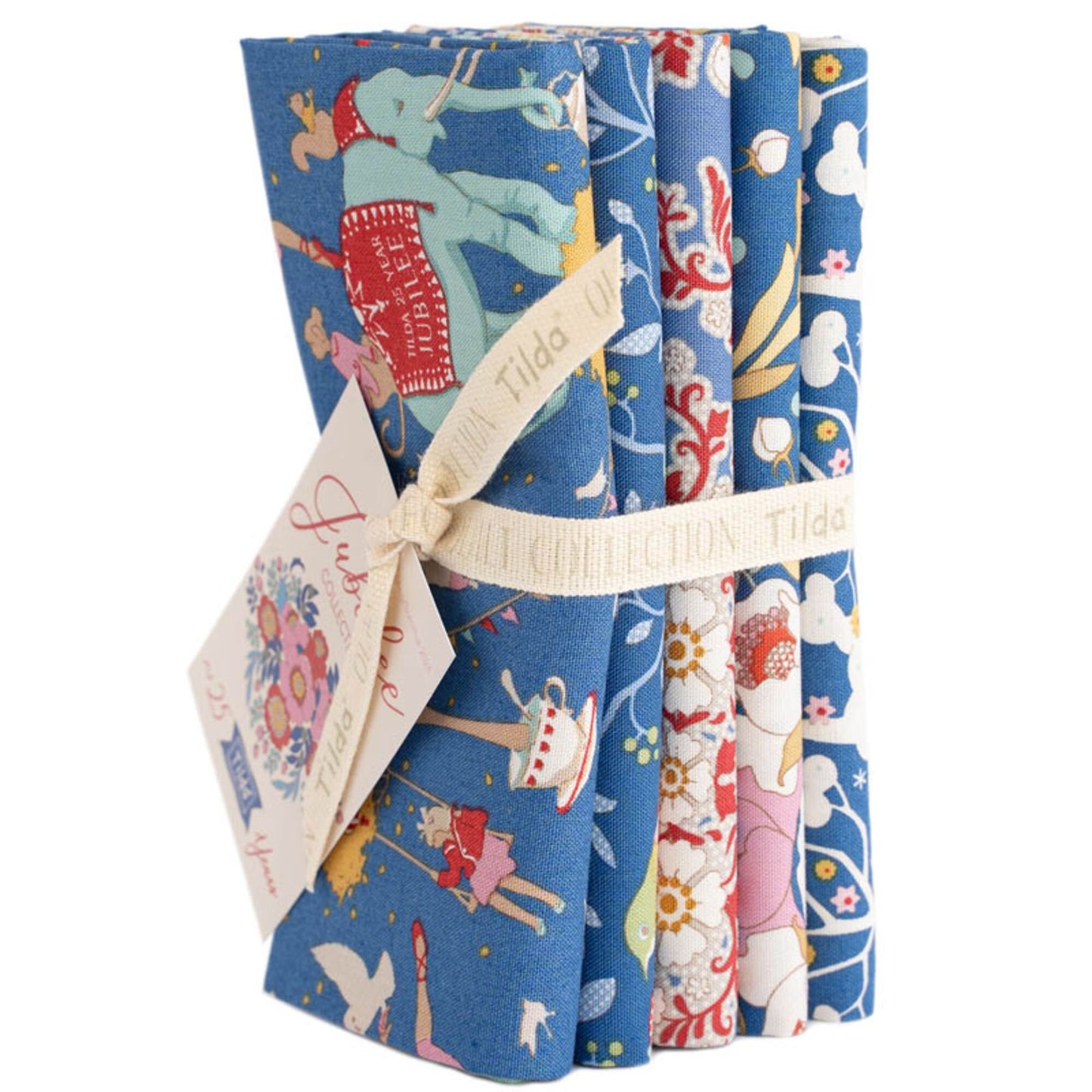 Jubilee 5 Piece Fat Quarter Bundle Blue Tilda Fabrics TIL300183 Fabric Fetish