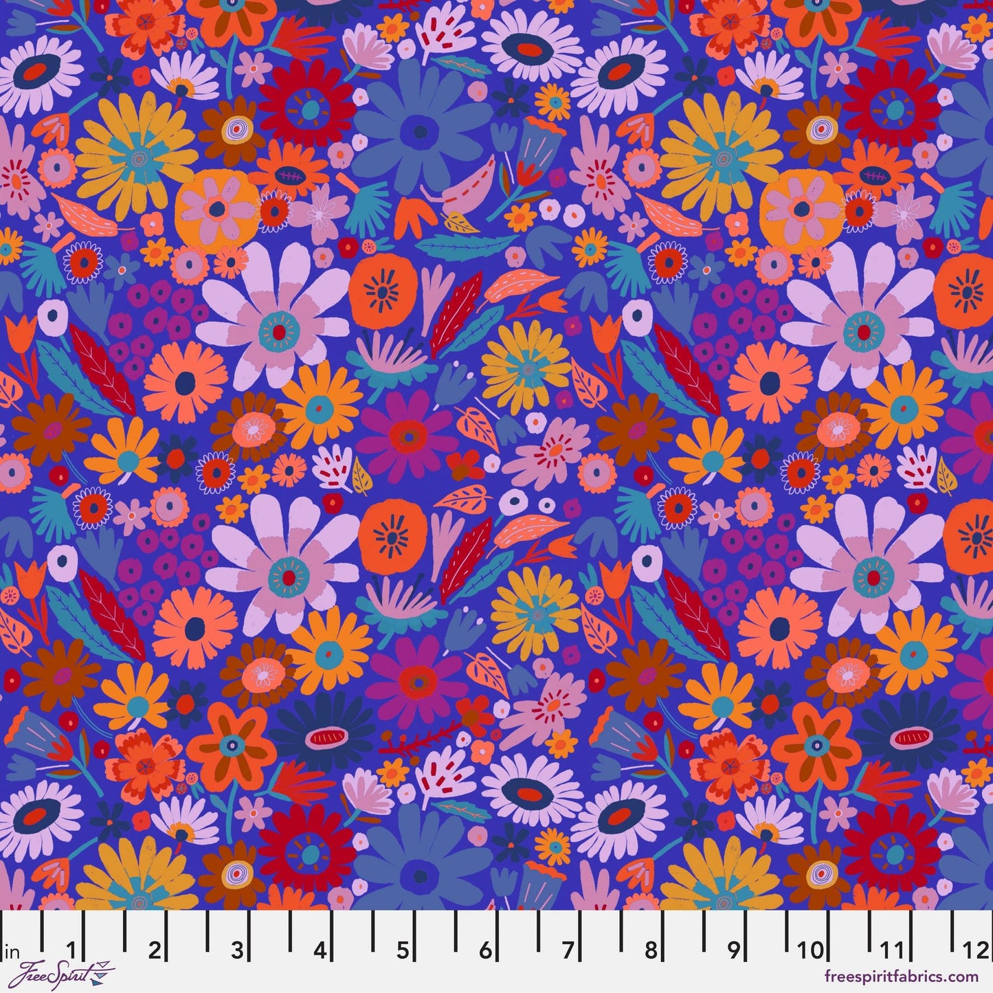 Scattered Blueberry Harmony Carolyn Gavin for Conservatory Craft Freespirit Fabric Quilters Cotton Fabric Fetish