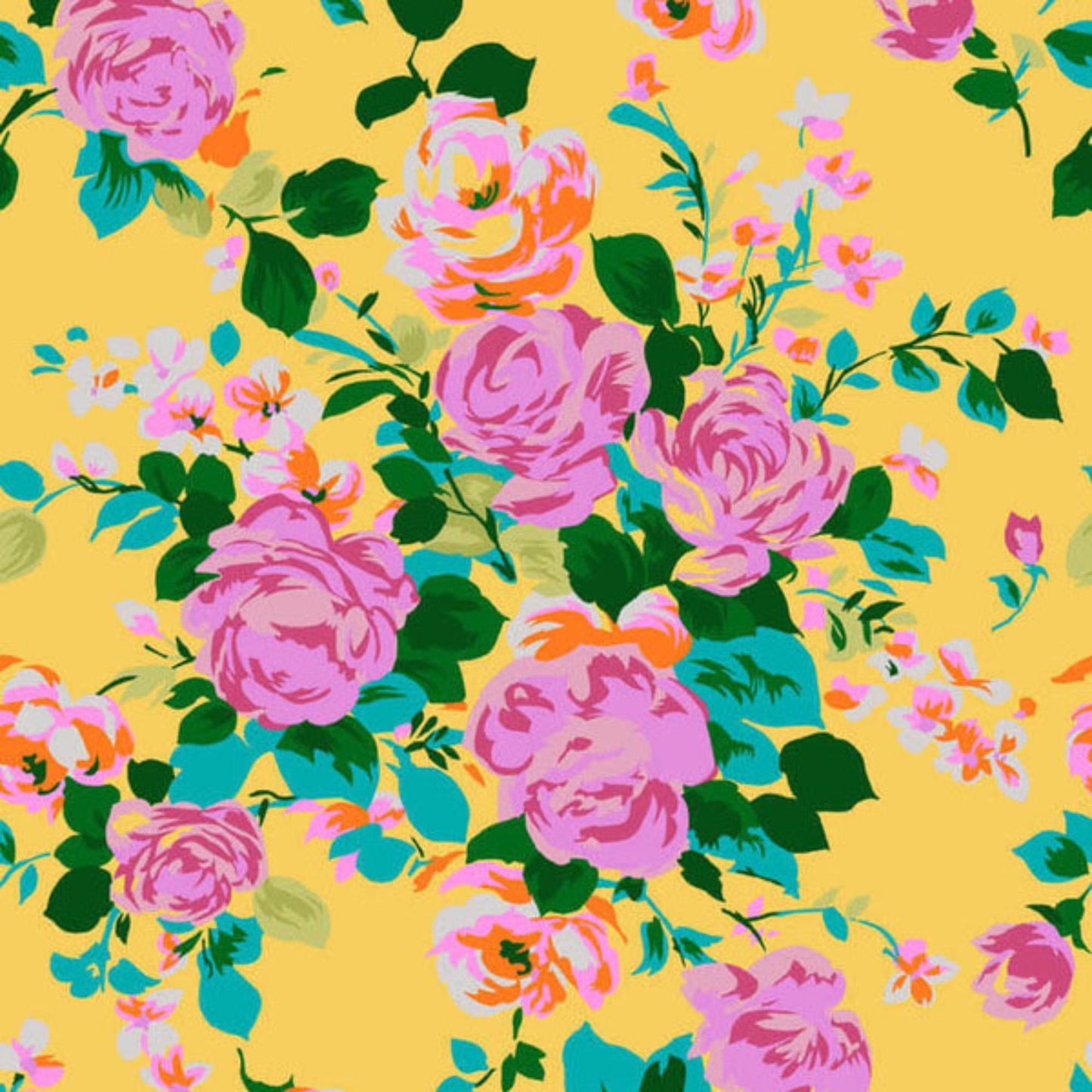 Cath Yellow Lovely Day Jennifer Paganelli 100% Quilters Cotton Fabric Fetish