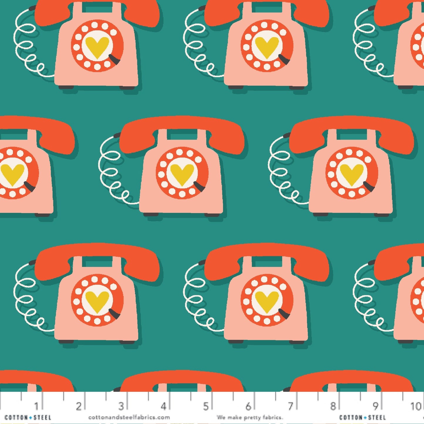 Speed Dial Teal METALLIC East Coast by Megan Kampa for Cotton + Steel Fabrics Quilters Cotton MK103 TE3M Fabric Fetish