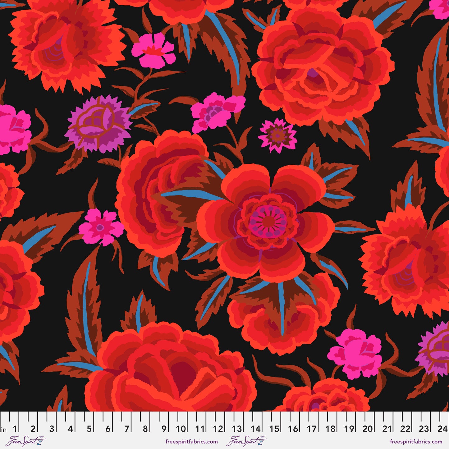 Embroidered Shawl Red Kaffe Fassett Classics 100% Quilters Cotton Fabric Fetish