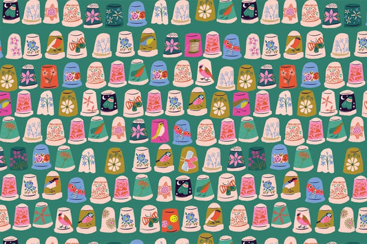 Thimbles Stitch & Sew Louise Cunningham Dashwood Studio Quilters Cotton Fabric Fetish