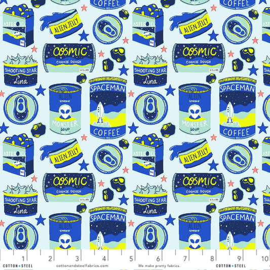 Space Treats Eat and Run Neon Monster Shop ANS Studios Cotton + Steel Quilters Cotton Fabric Fetish