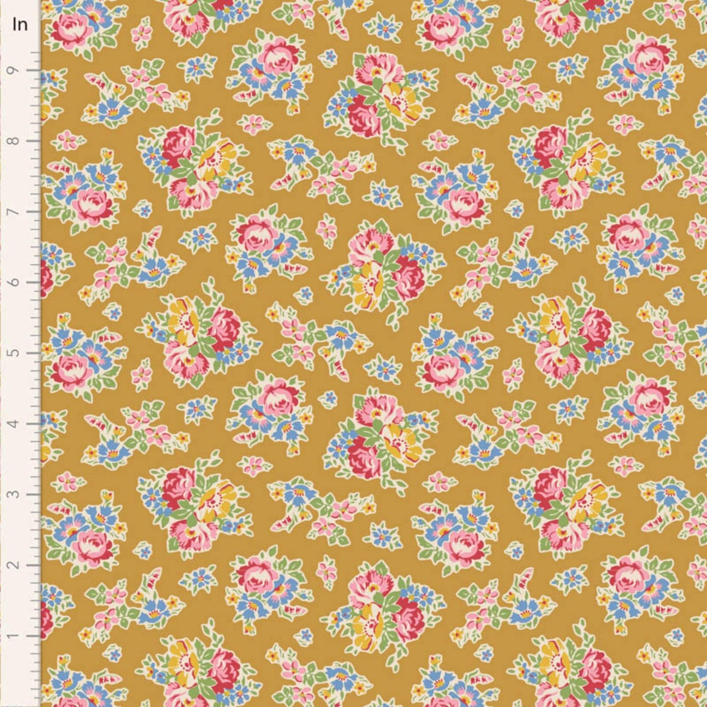 Sue Mustard Jubilee Tilda Fabric Tone Finnanger 100% Quilters Cotton Fabric Fetish
