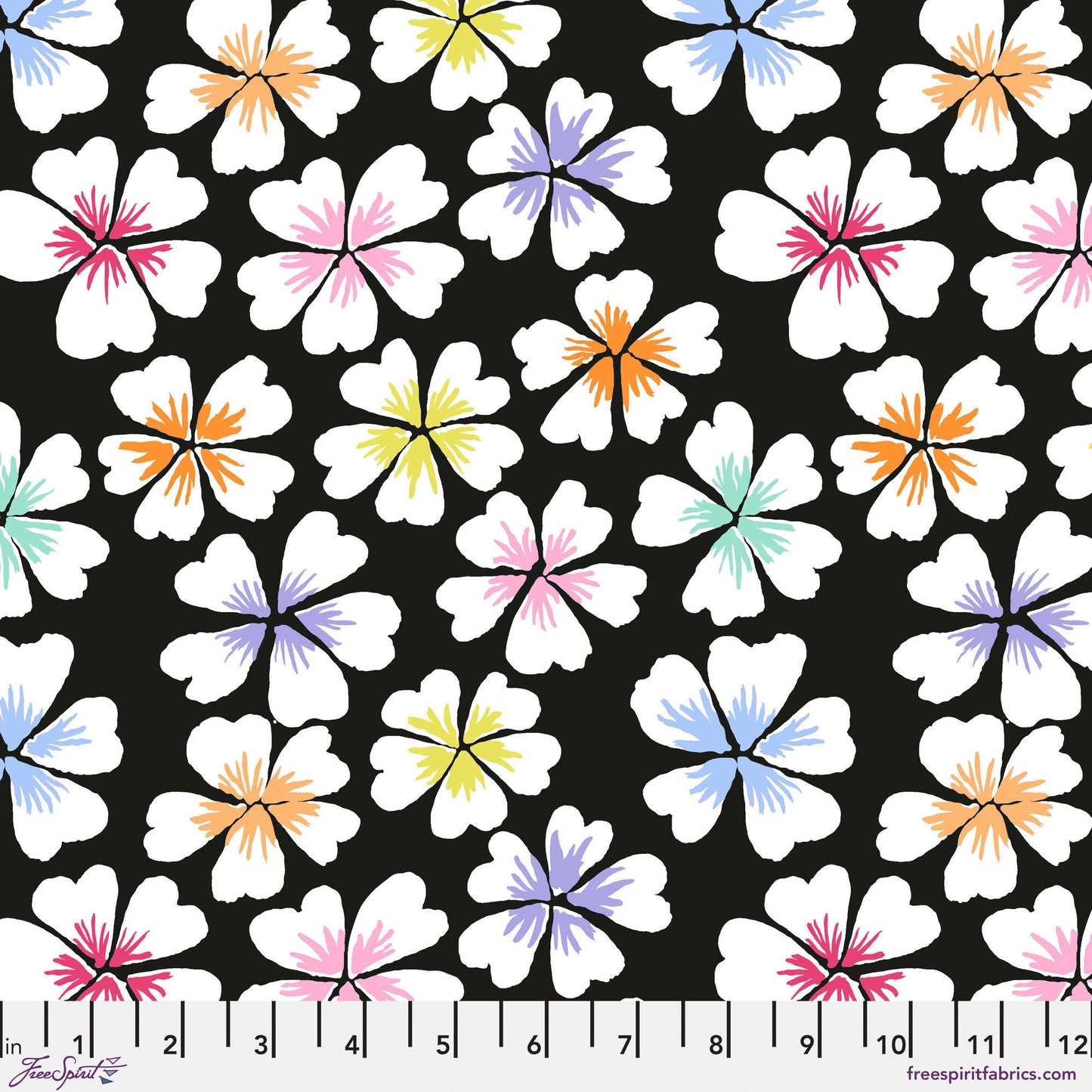 Petals Black Kaffe Fassett Kaffe Fassett Collective February 2024 100% Quilters Cotton Fabric Fetish