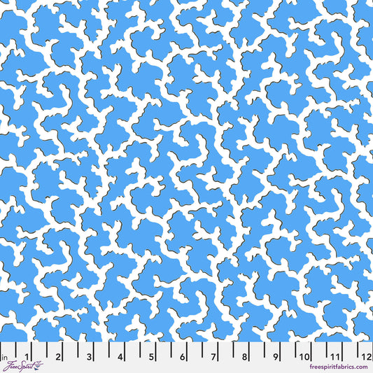 Coral Blue Philip Jacobs Kaffe Fassett Collective February 2024 100% Quilters Cotton Fabric Fetish