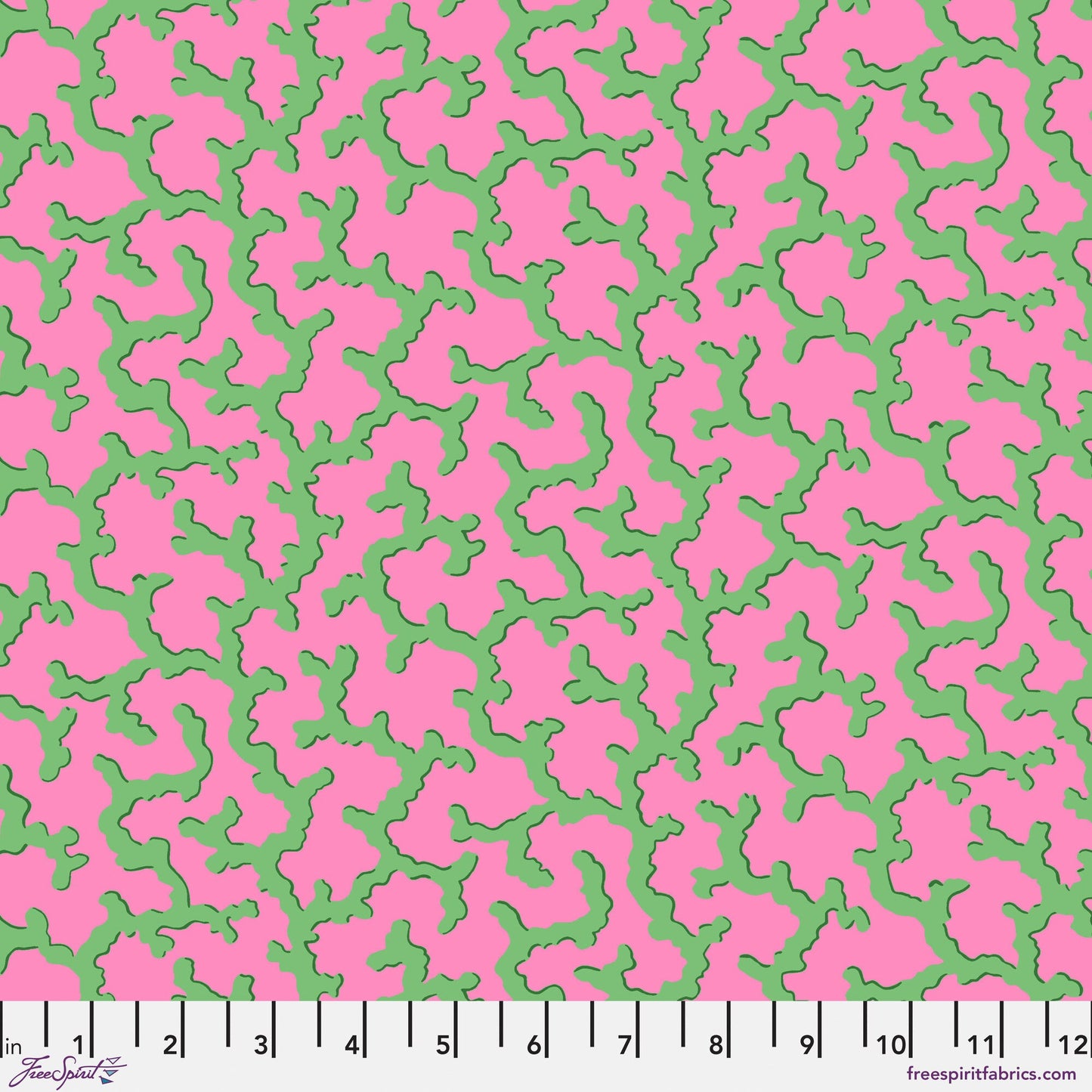 Coral Green Philip Jacobs Kaffe Fassett Collective February 2024 100% Quilters Cotton Fabric Fetish