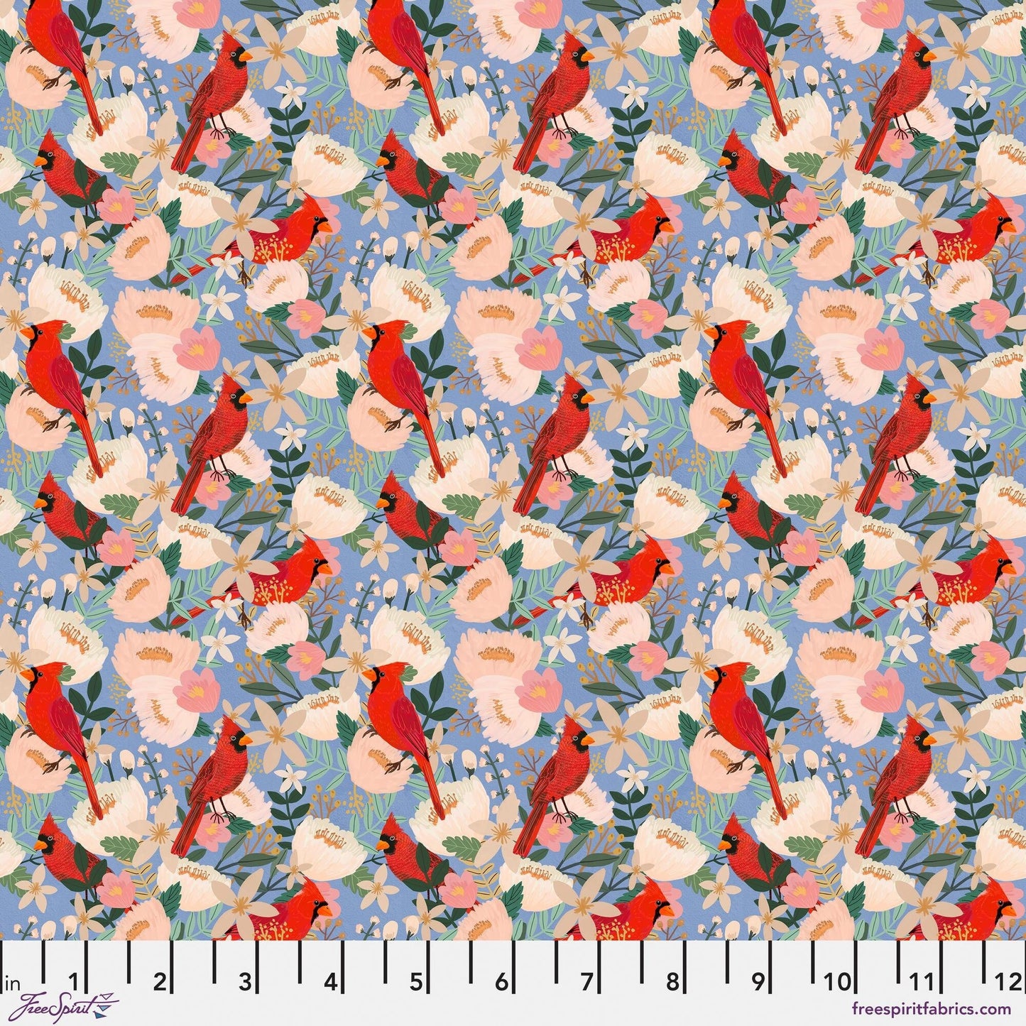 Ophelia Blue Bird Garden Mia Charro Freespirit Fabrics 100% Quilters Cotton Fabric Fetish